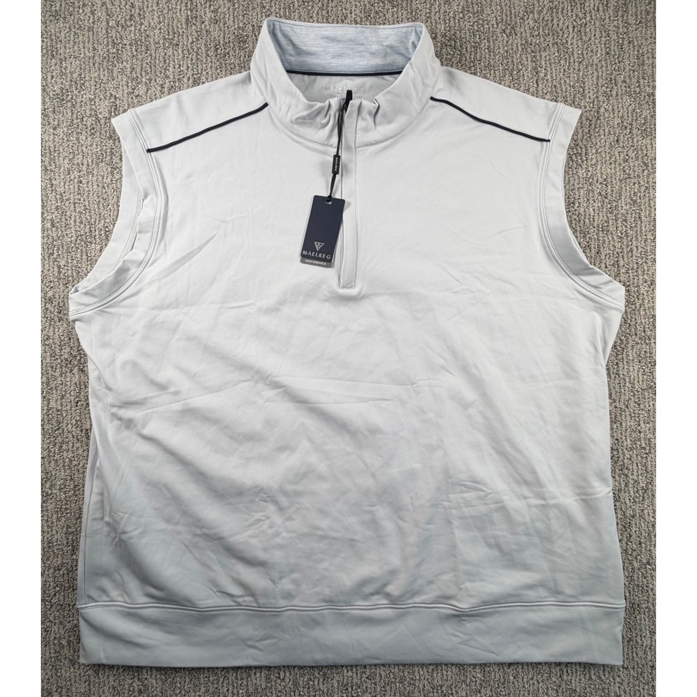 MAELREG Performance Vest Mens 3XL Grey Mist Quarter Zip Golf Activewear MGGV001